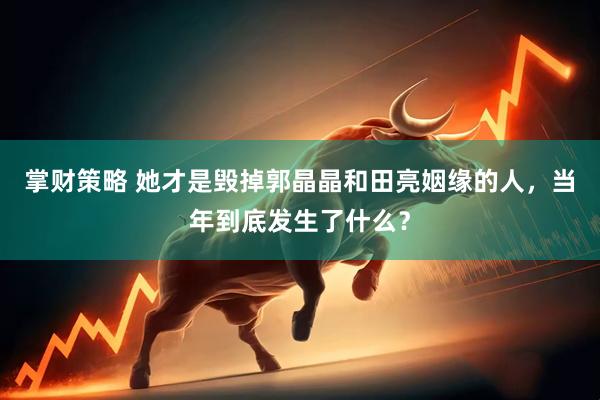 掌财策略 她才是毁掉郭晶晶和田亮姻缘的人，当年到底发生了什么？